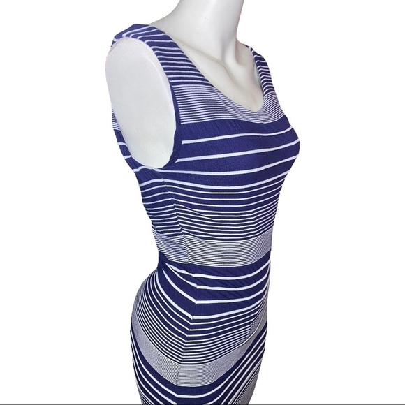 Anthropologie Maeve Dress Edisto Column Blue Stripe Sleeveless Midi Sz S - Picture 3 of 9
